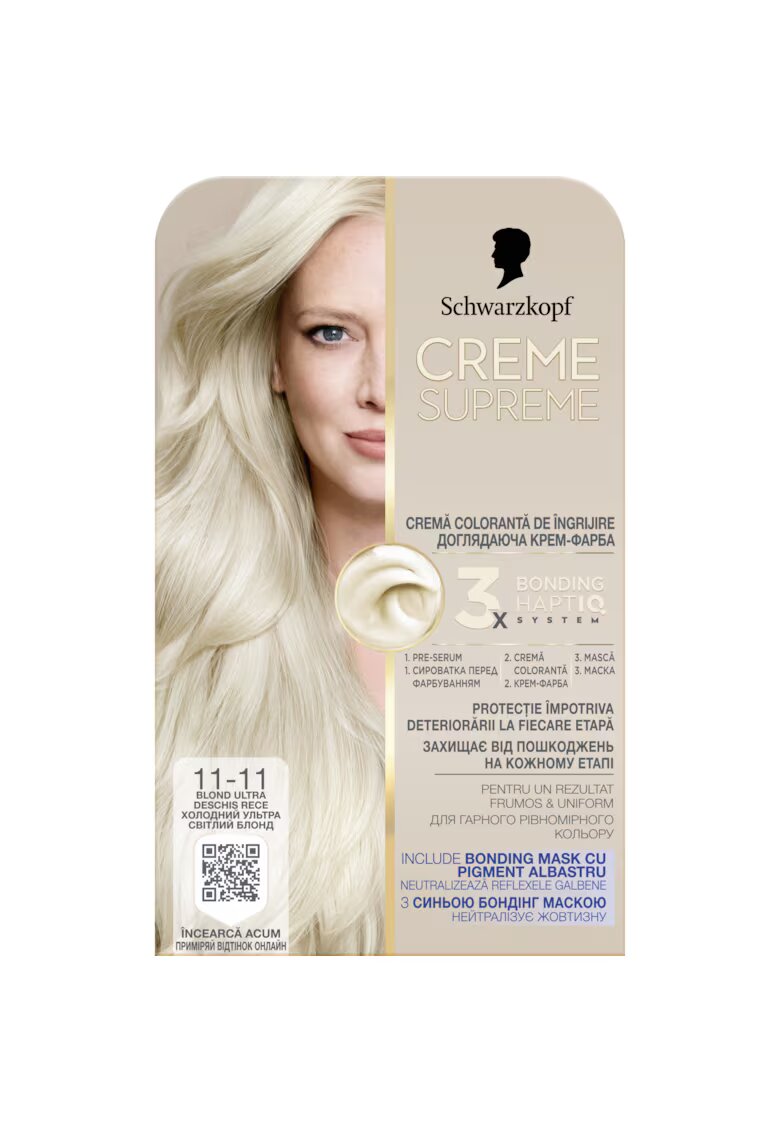 Creme Supreme Vopsea de par permanenta cu amoniac Schwarzkopf 182 ml - 11-11 - 182 ml