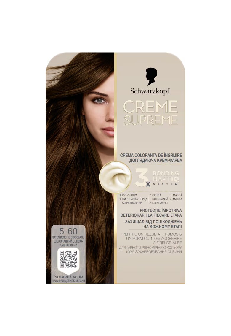 Creme Supreme Vopsea de par permanenta cu amoniac Schwarzkopf 182 ml - 5-60 - 182 ml