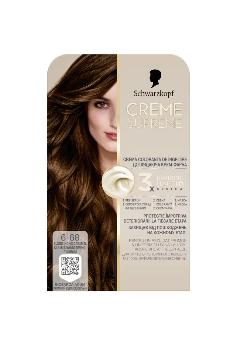 Creme Supreme Vopsea de par permanenta cu amoniac Schwarzkopf 182 ml - 6-68 - 182 ml