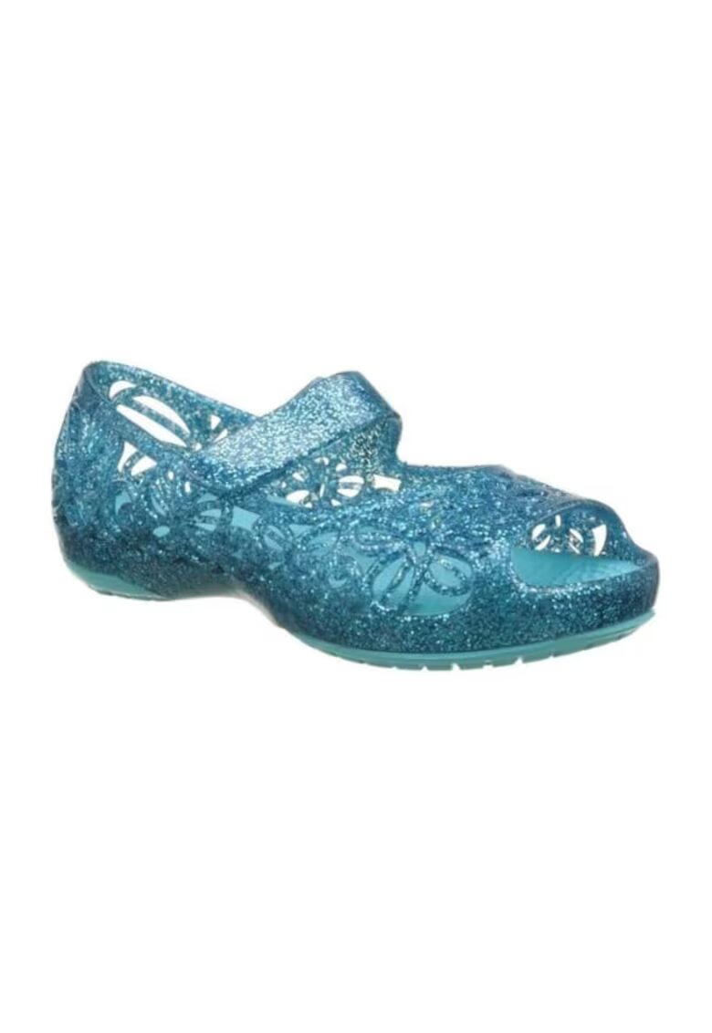 Crocs Balerini Kids' Isabella Glitter Flat - US Albastru deschis - Pool - Alb