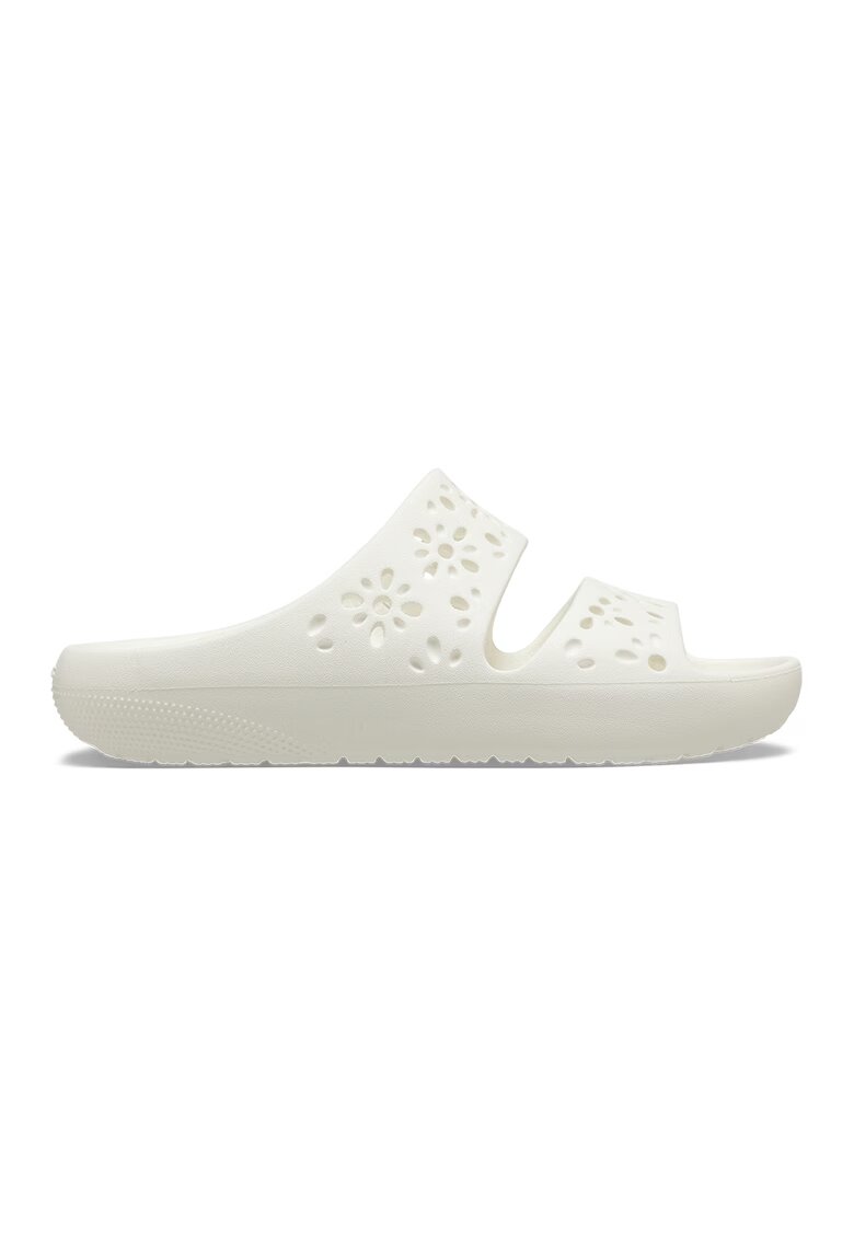 Crocs Papuci cu model floral Classic - Alb