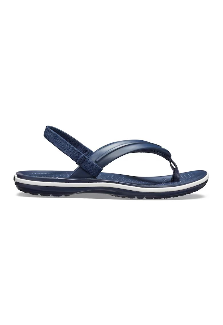 Crocs Papuci flip-flop cu bareta slingback si logo - Alb/Albastru inchis