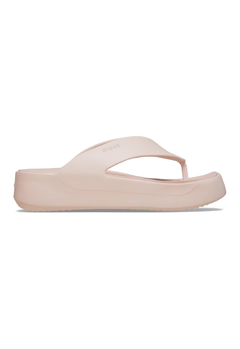 Crocs Papuci flip-flop flatform cu logo Getaway - Bej