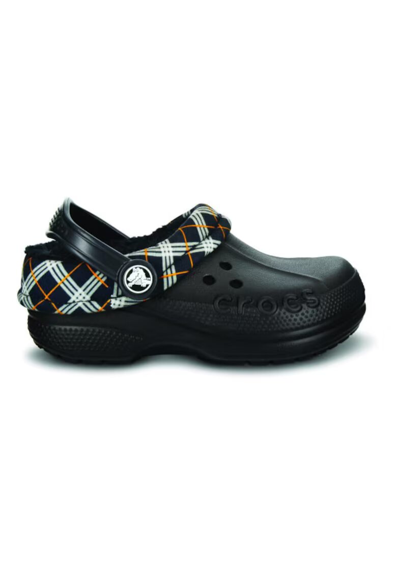 Crocs Saboti Blitzen Winter Plaid Kids - US Negru - Black/Black - Negru