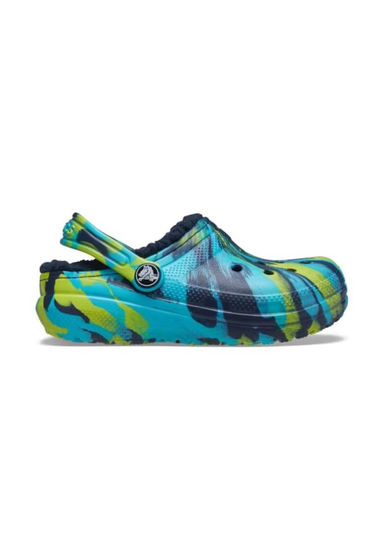 Crocs Saboti Classic Marbled Lined Kids - US Albastru - Navy/Multi - Alb