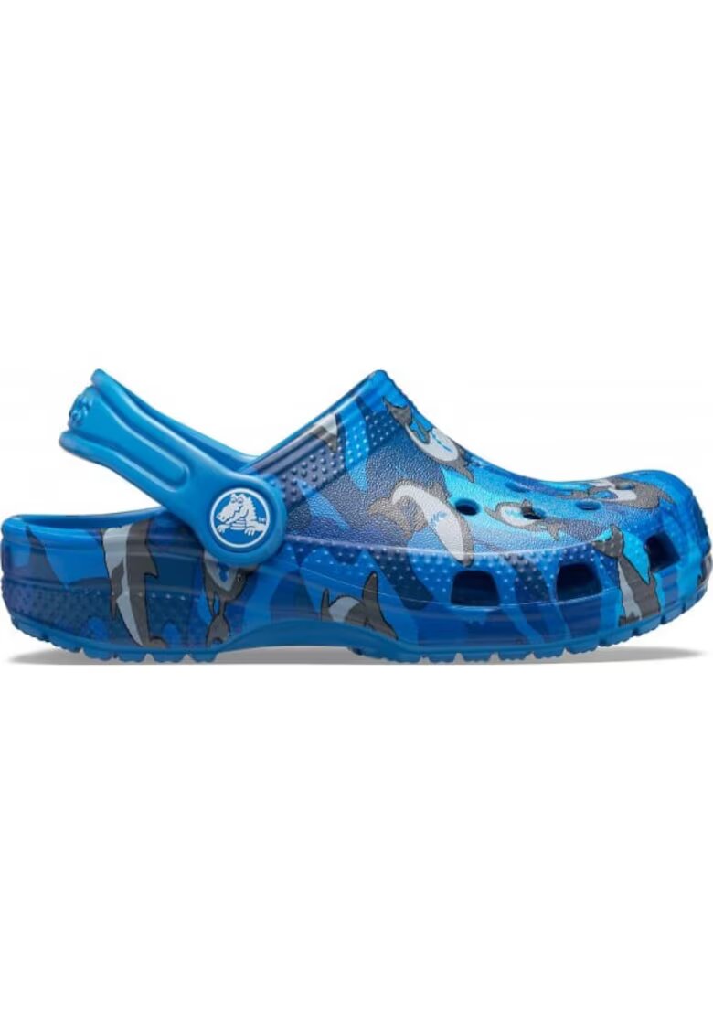 Crocs Saboti Classic Shark Clog PS - US Albastru - Prep Blue - Alb