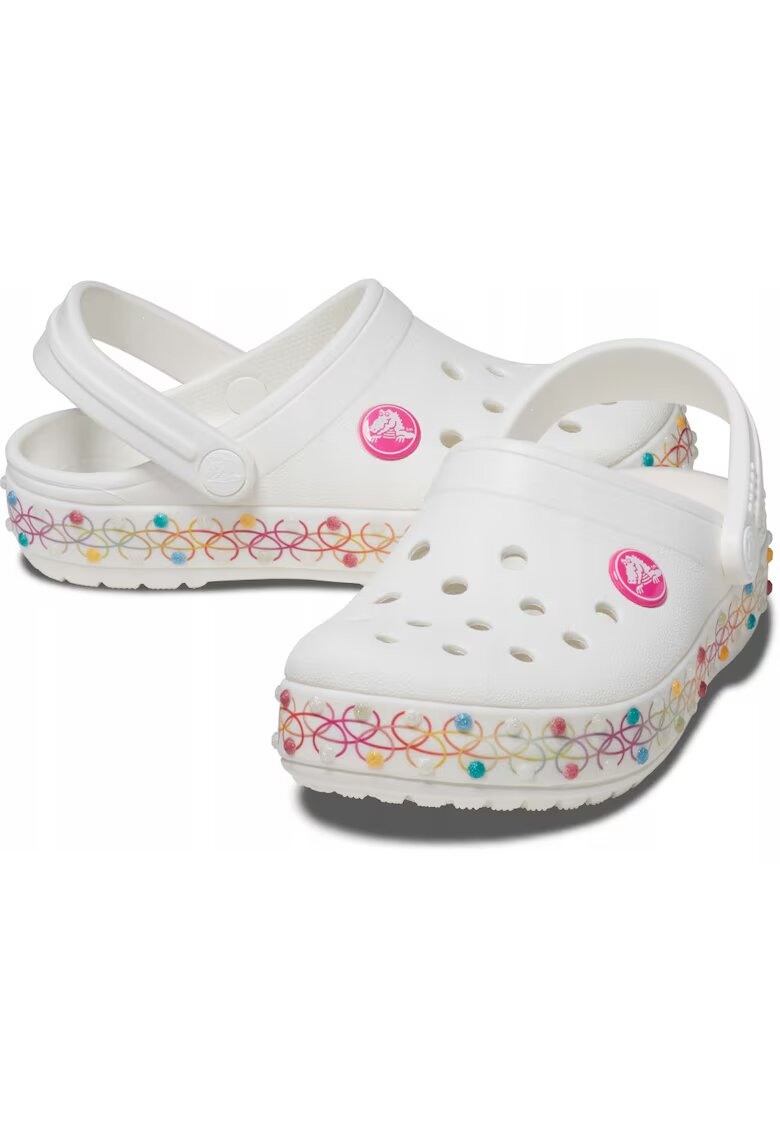 Crocs Saboti Copii - Crocband Stretch Necklace Clog Kids - Alb