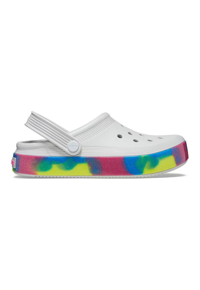 Crocs Saboti cu banda stralucitoare - Gri deschis/Roz/Albastru