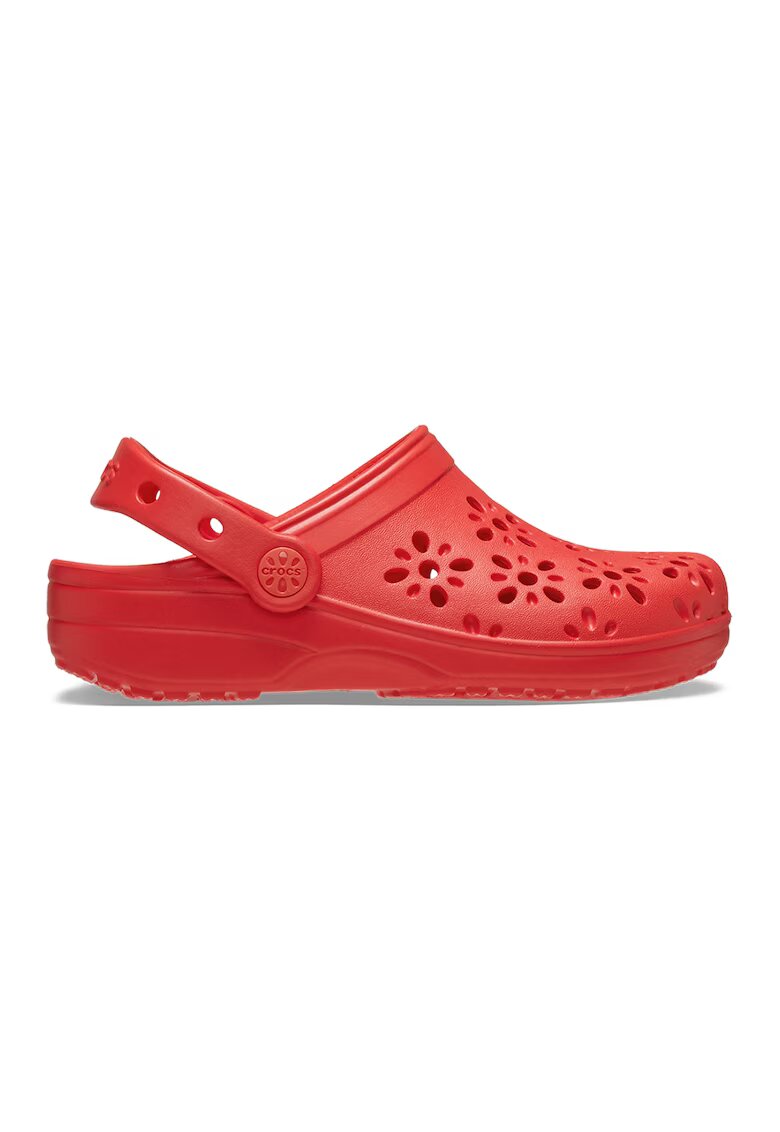 Crocs Saboti cu decupaje florale - Rosu