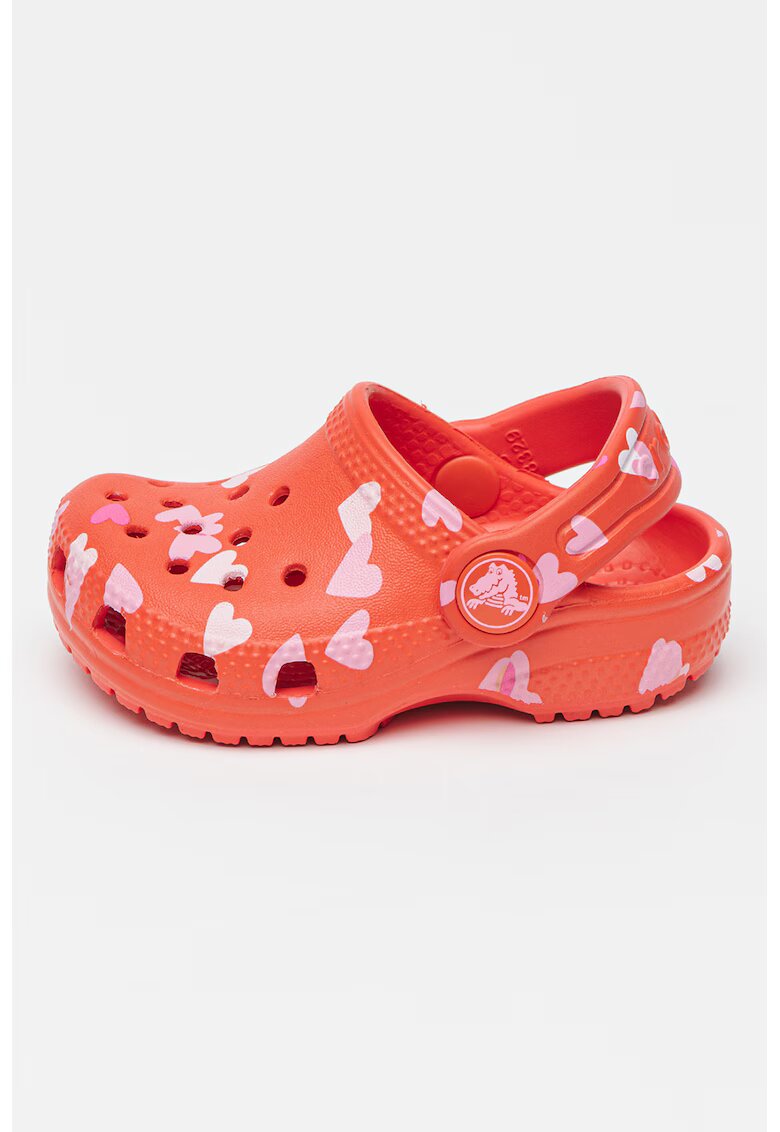 Crocs Saboti cu model cu inimi - Rosu/Roz