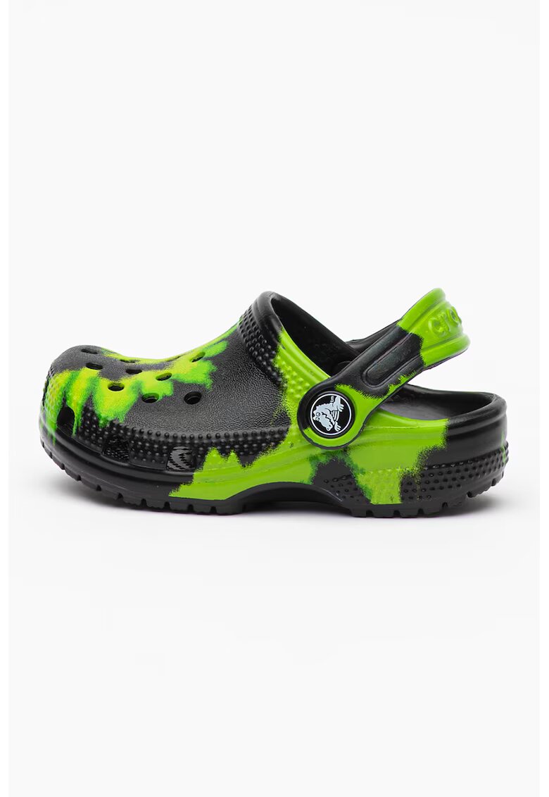 Crocs Saboti cu model tie dye Classic - Verde/Negru
