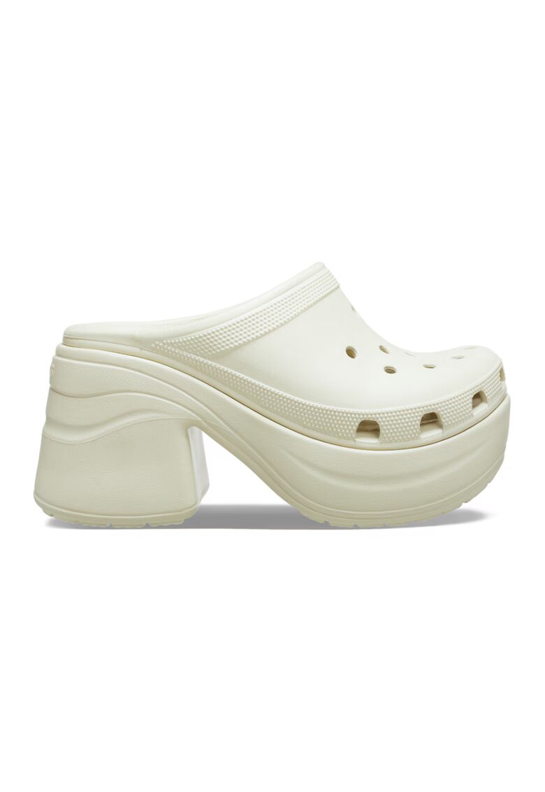 Crocs Saboti cu toc masiv Siren - Alb fildes
