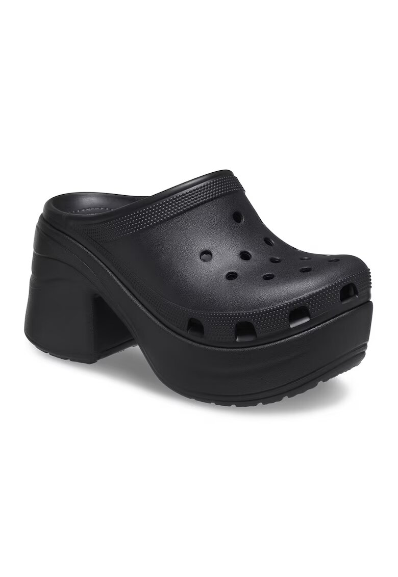 Crocs Saboti cu toc masiv Siren - Negru
