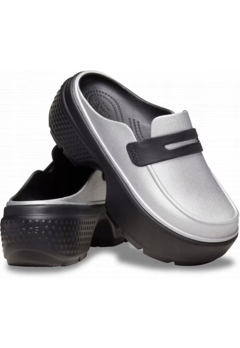 Crocs Saboti Femei - Stomp Loafer 209937 Clog - Argintiu - Argintiu