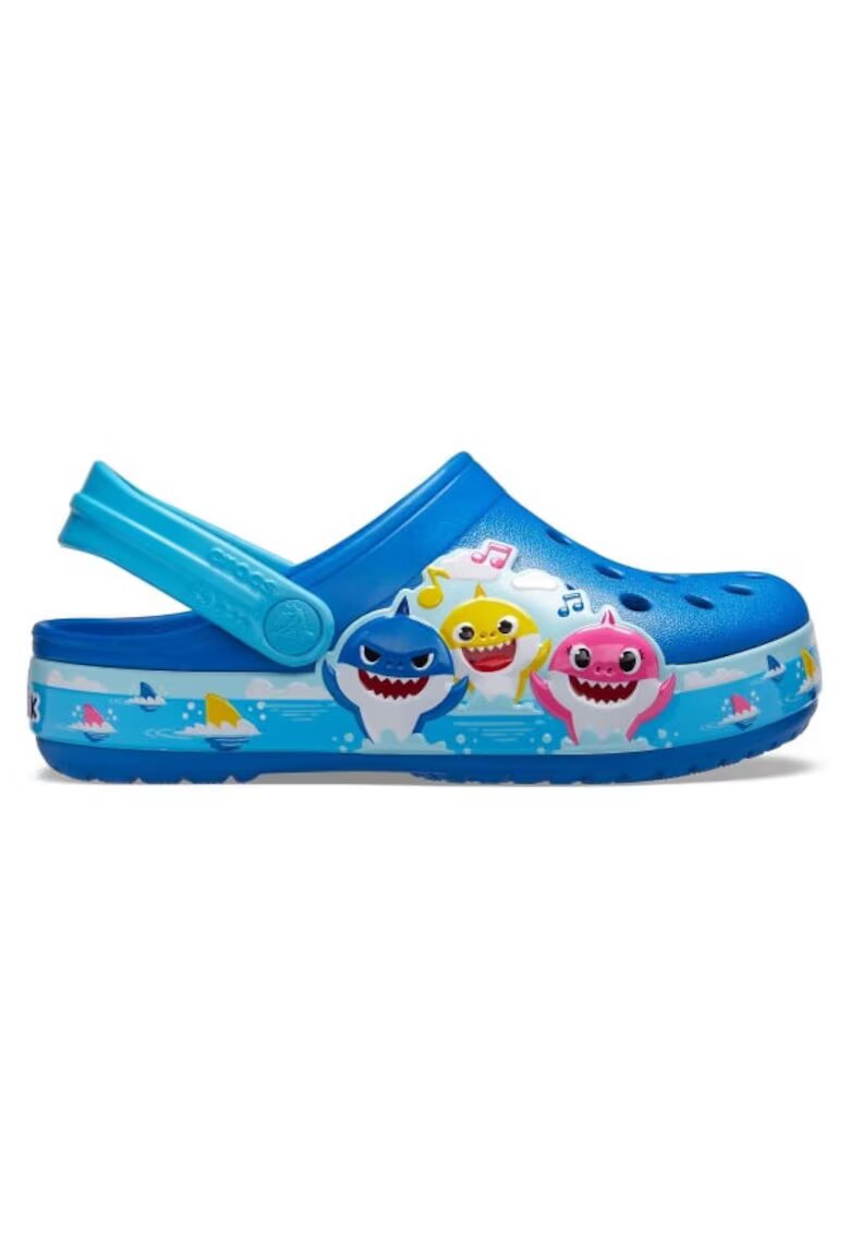 Crocs Saboti Fun Lab Baby Shark Band Clog - US Albastru - Bright Cobalt - Alb