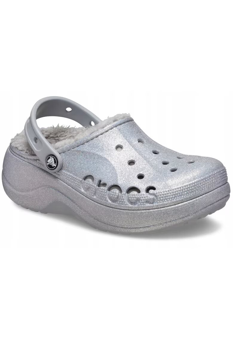 Crocs Saboti Izolati Femei - Baya Platform Lined 210451 Clog - Argintiu -