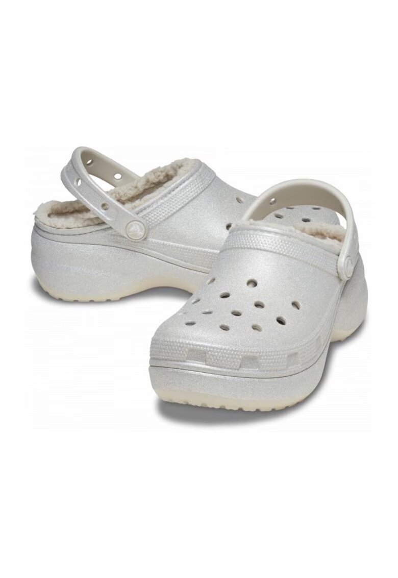 Crocs Saboti Izolati Femei - Classic Lined 210413 Clog - Argintiu - Argintiu