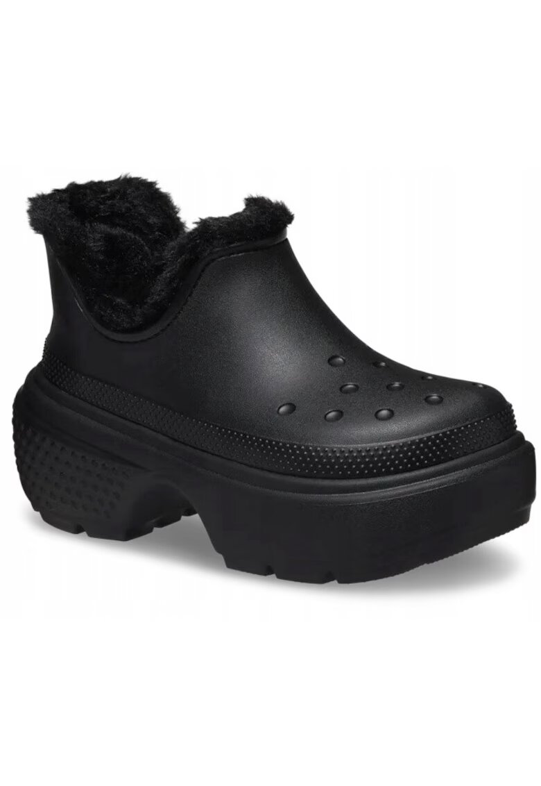 Crocs Saboti Izolati Platforma Femei - Stomp Lined Shorty Boot - Negru - Negru
