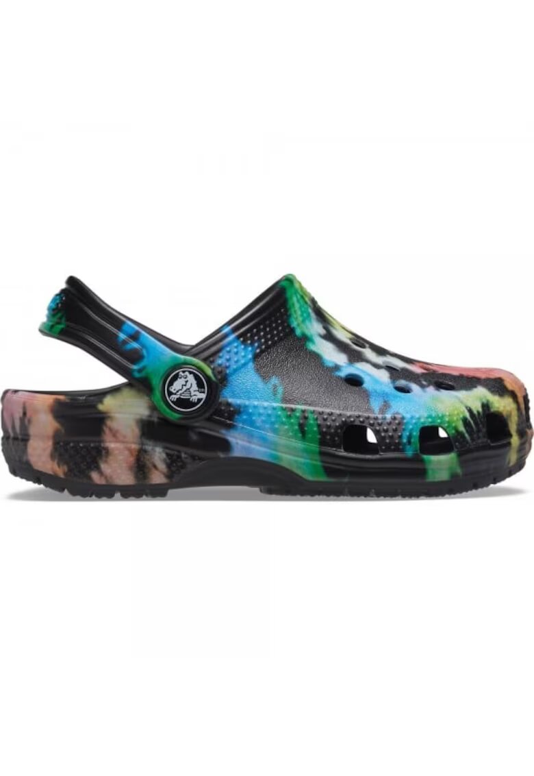 Crocs Saboti Kids' Classic Tie-Dye Graphic Clog - US Negru - Black/Black - Negru