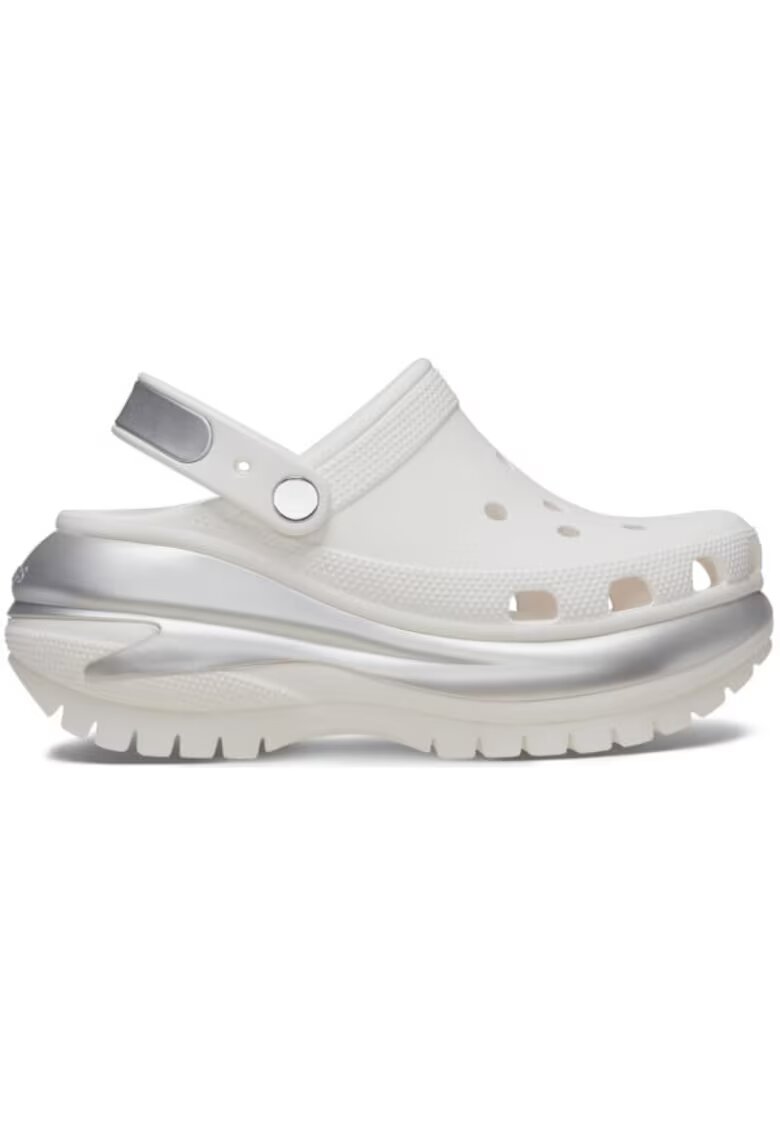 Crocs Saboti Mega Crush Metallic Clog - Alb