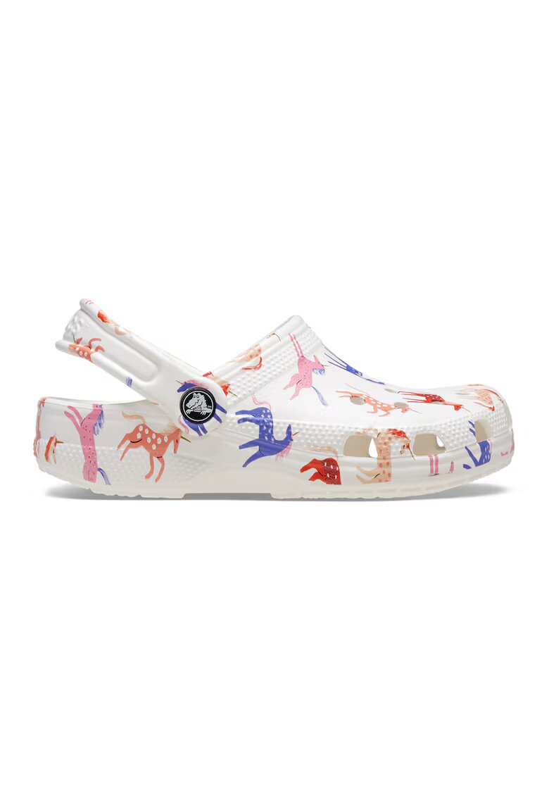 Crocs Saboti slingback Classic Character - Alb/Roz/Albastru