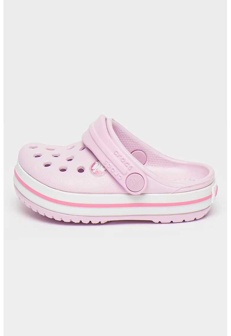 Crocs Saboti slingback convertibili cu dunga contrastanta Crocband - Roz pastel