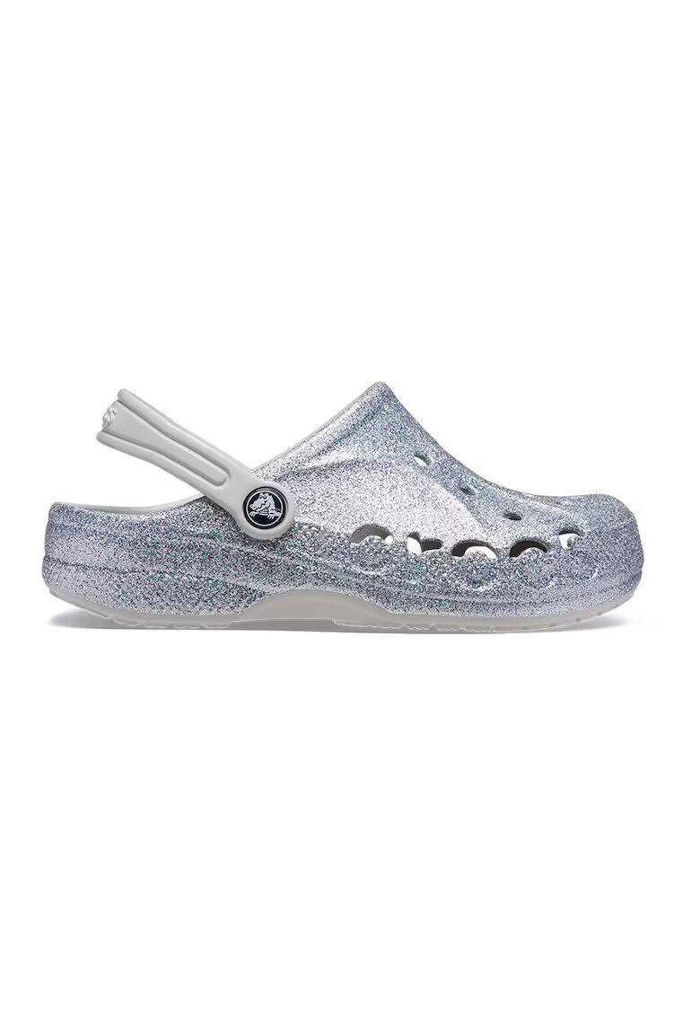 Crocs Saboti slingback cu aspect stralucitor - Argintiu
