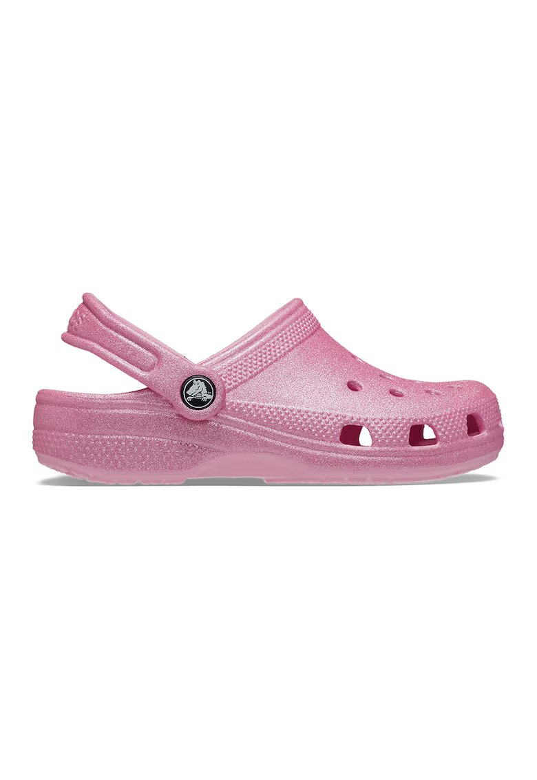 Crocs Saboti slingback cu aspect stralucitor - Roz deschis