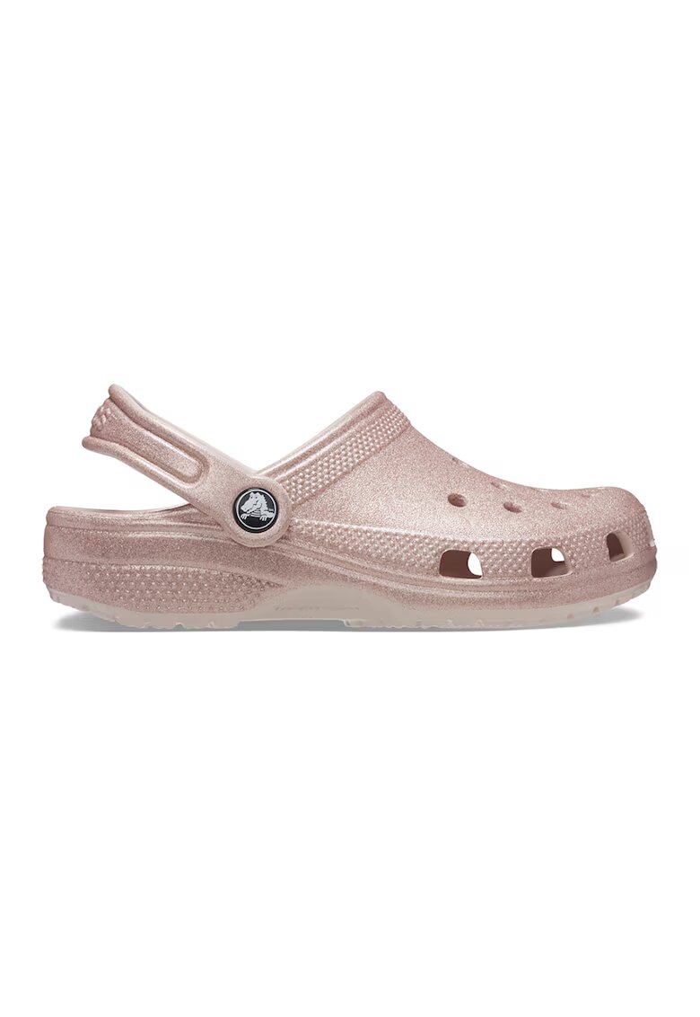 Crocs Saboti slingback cu aspect stralucitor - Roz prafuit