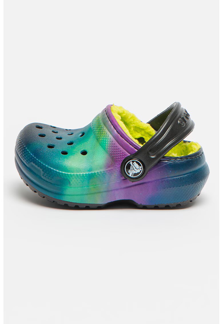 Crocs Saboti slingback cu captuseala din material teddy Classic Line - Multicolor
