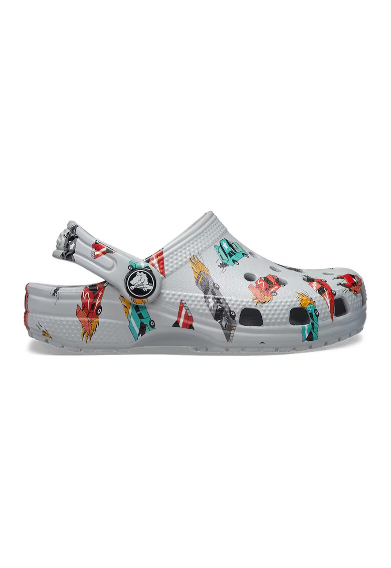 Crocs Saboti slingback cu imprimeu masini Classic - Rosu/Verde/Gri deschis