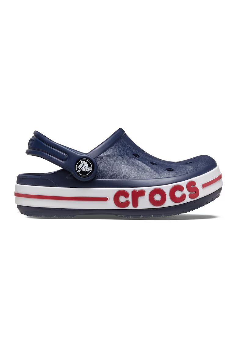 Crocs Saboti slingback cu logo in relief pe talpa - Alb/Albastru ultramarin