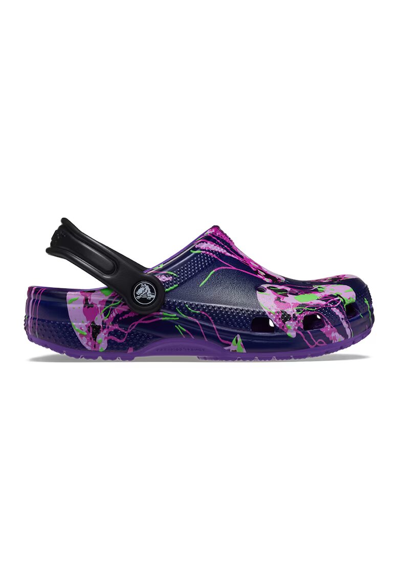 Crocs Saboti slingback cu model - Albastru indigo/Roz