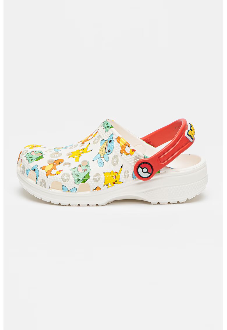 Crocs Saboti slingback cu model grafic - Alb