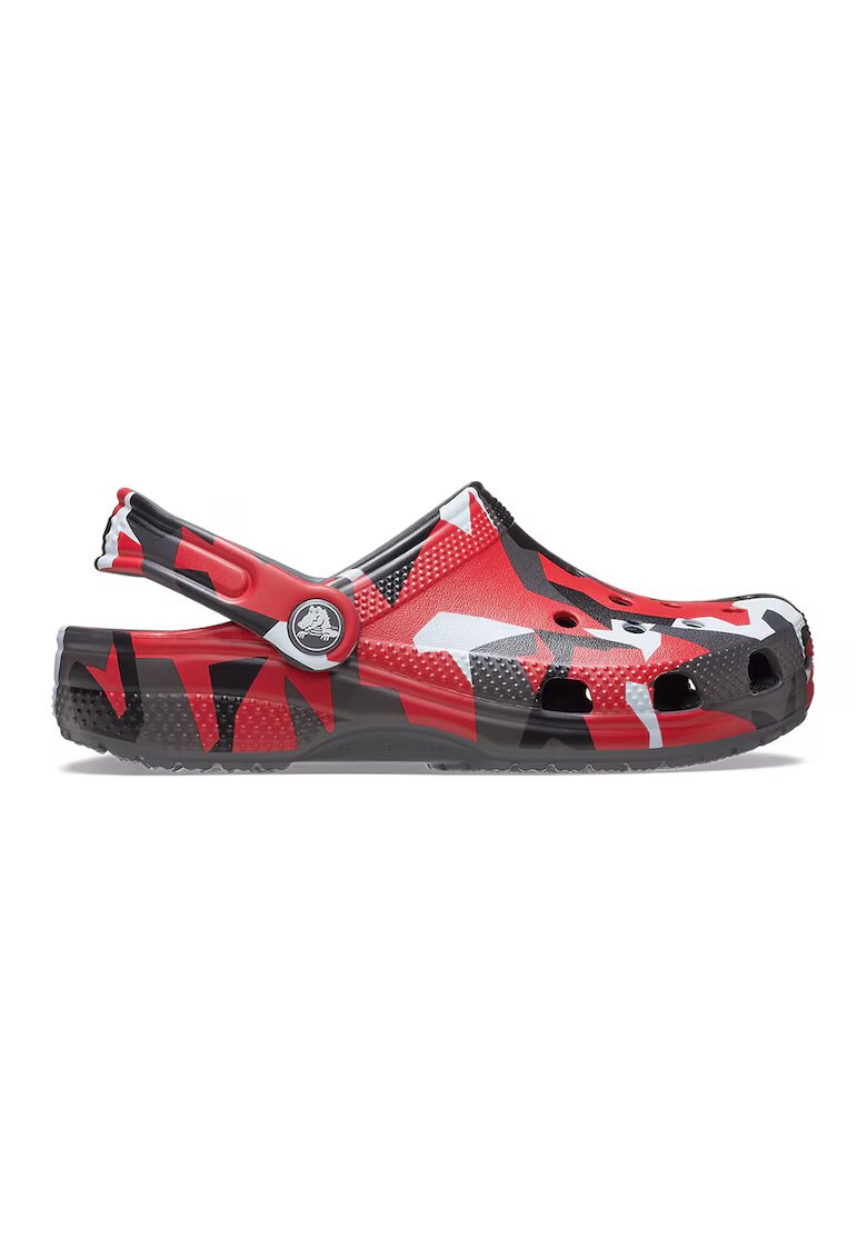Crocs Saboti slingback cu model - Rosu/Alb/Gri