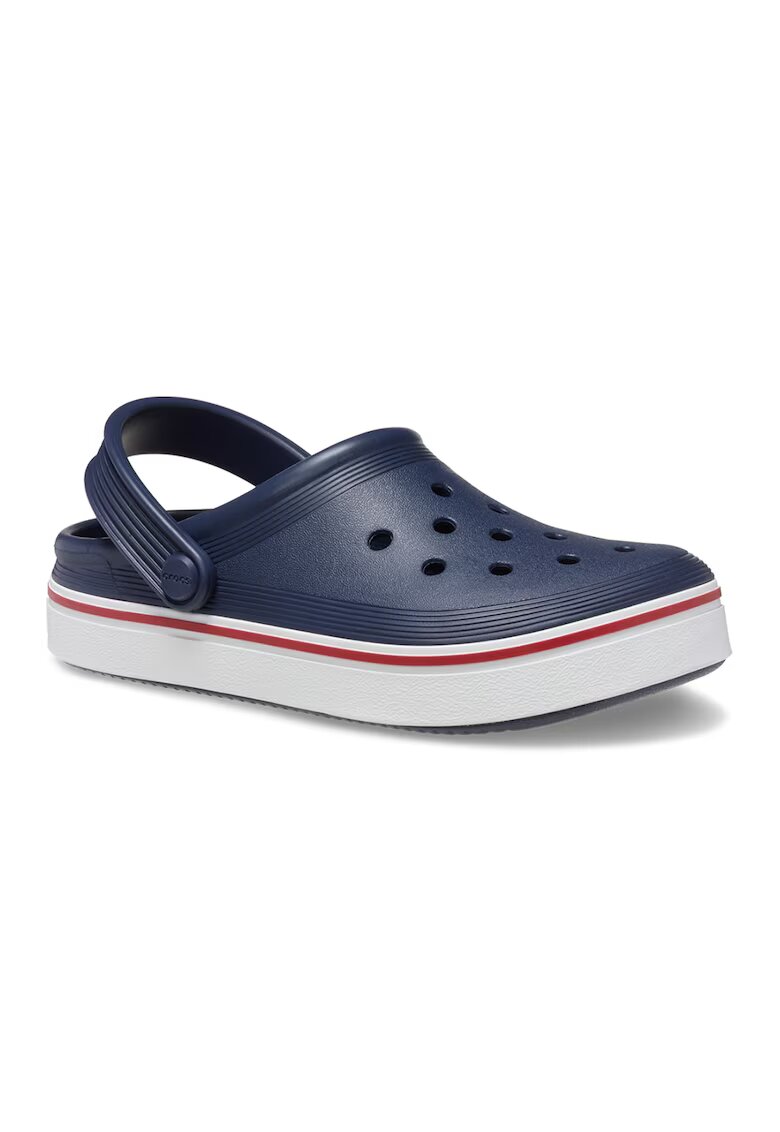Crocs Saboti slingback cu perforatii Off Court - Alb murdar/Bleumarin