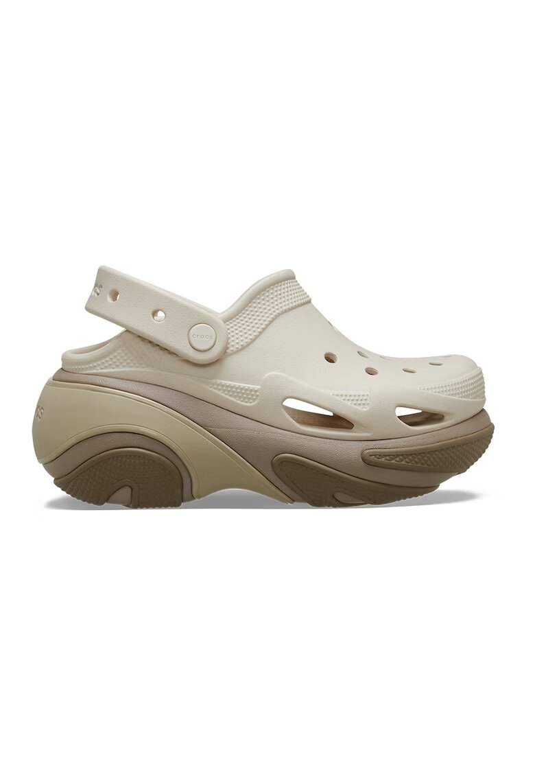 Crocs Saboti slingback cu talpa demi-wedge - Verde deschis/Crem