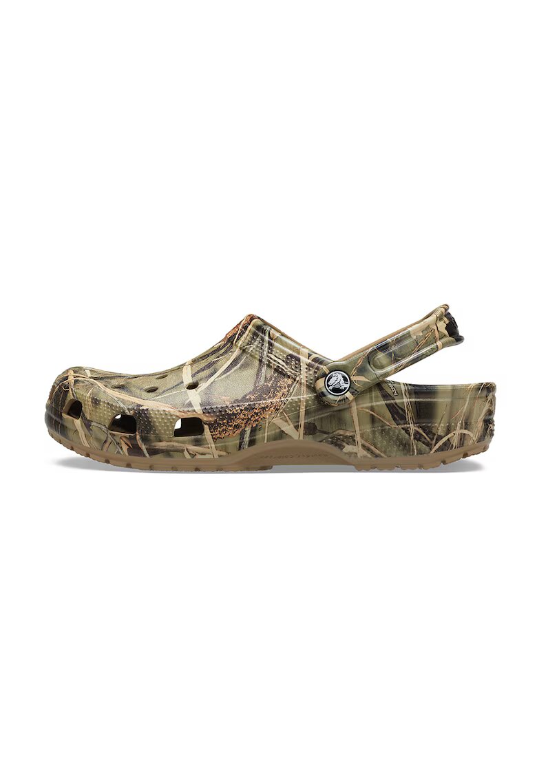 Crocs Saboti slingback unisex cu model camuflaj - Maro/Kaki
