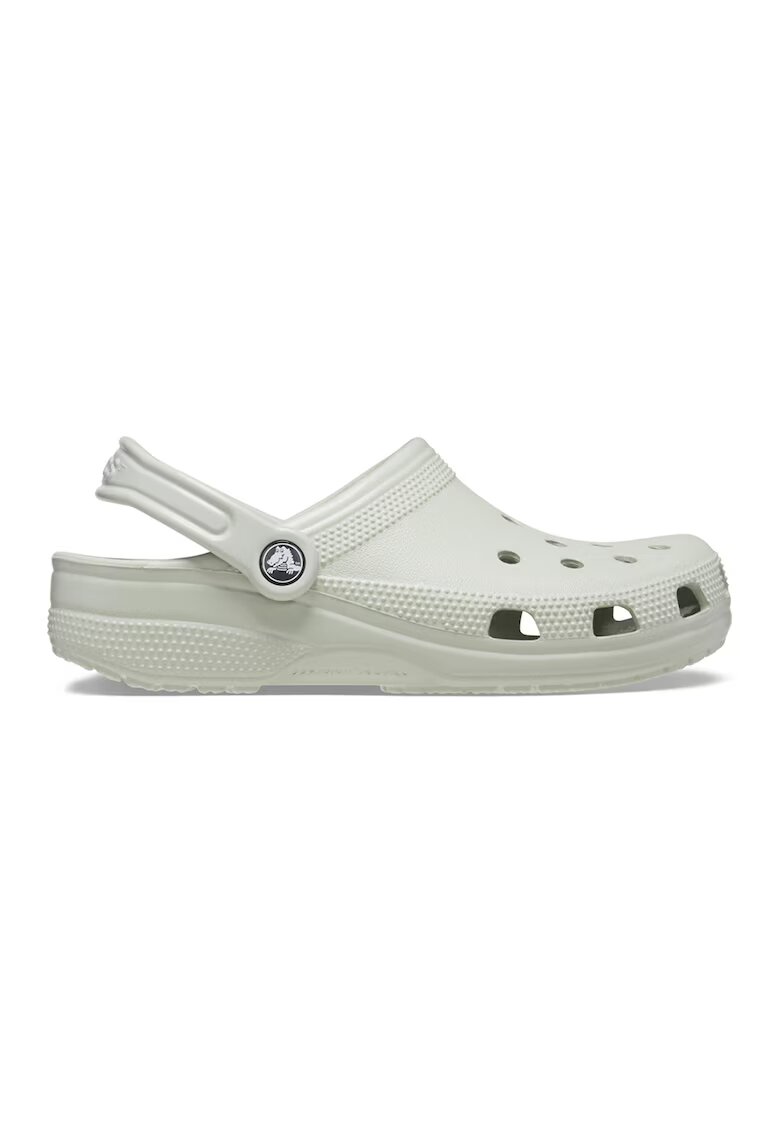 Crocs Saboti unisex de cauciuc cu logo - Alb murdar