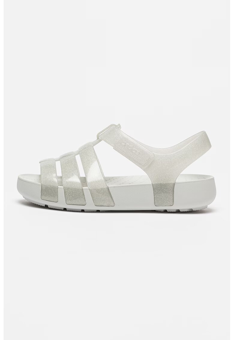 Crocs Sadale cu aspect stralucitor Isabella - Gri deschis/Argintiu