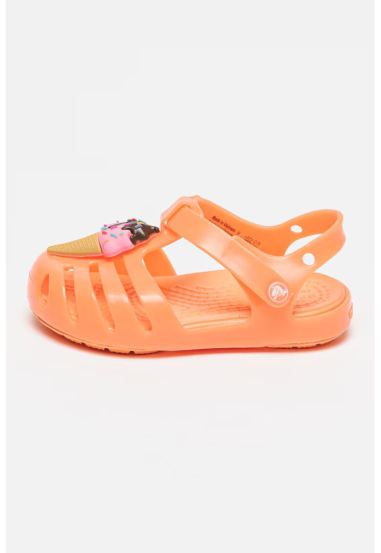 Crocs Sandale cu model grafic Isabella - Bej/Portocaliu neon/Roz