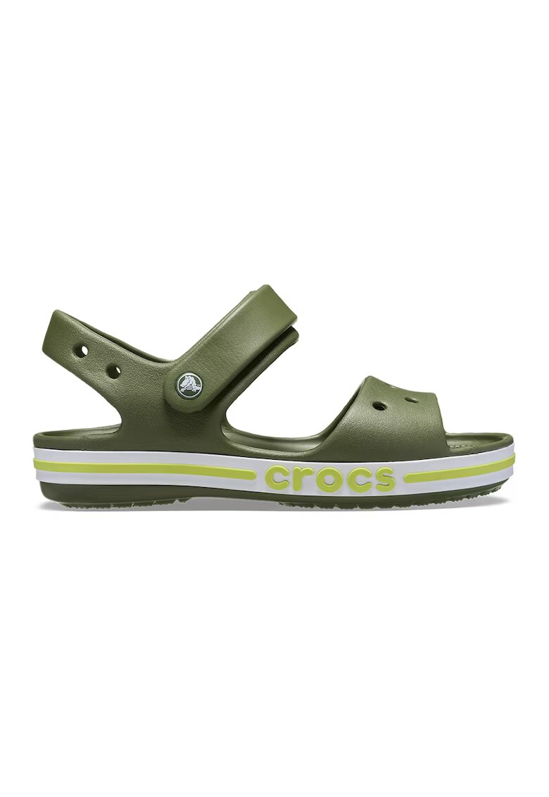 Crocs Sandale cu velcro si logo - Kaki