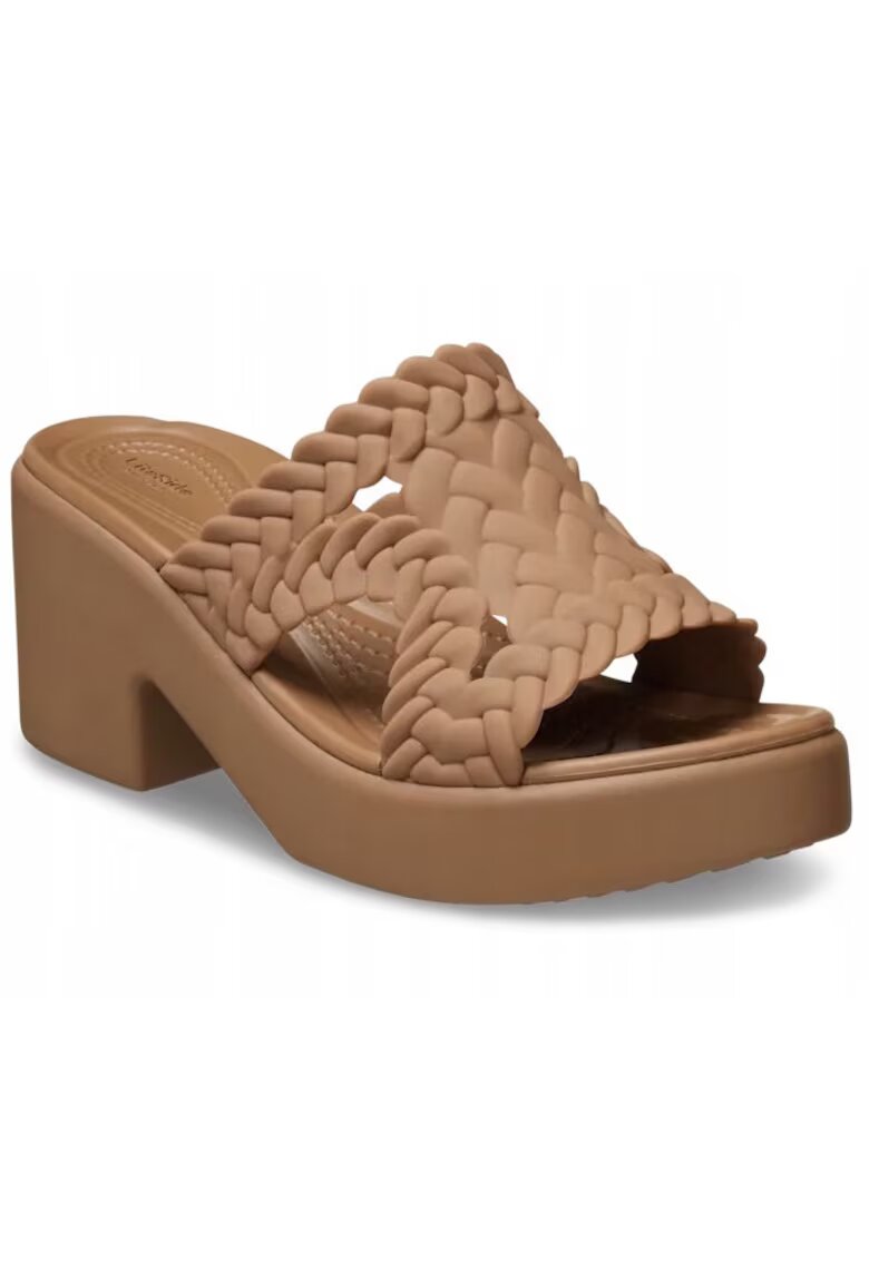 Crocs Slapi Coturn Femei - Brooklyn Woven Heel 209979 Slide - Maro - Maro