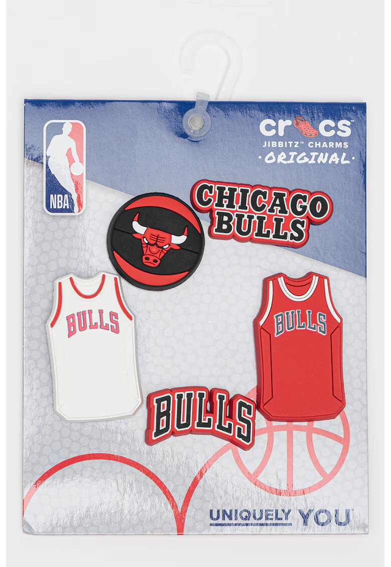 Crocs Talisman cu tematica Chicago Bulls Jibbitz™ - Rosu/Alb/Negru