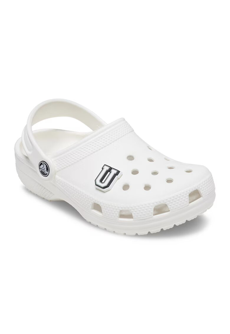 Crocs Talisman litera Jibbitz™ - Negru - Alb - Gri cenusiu