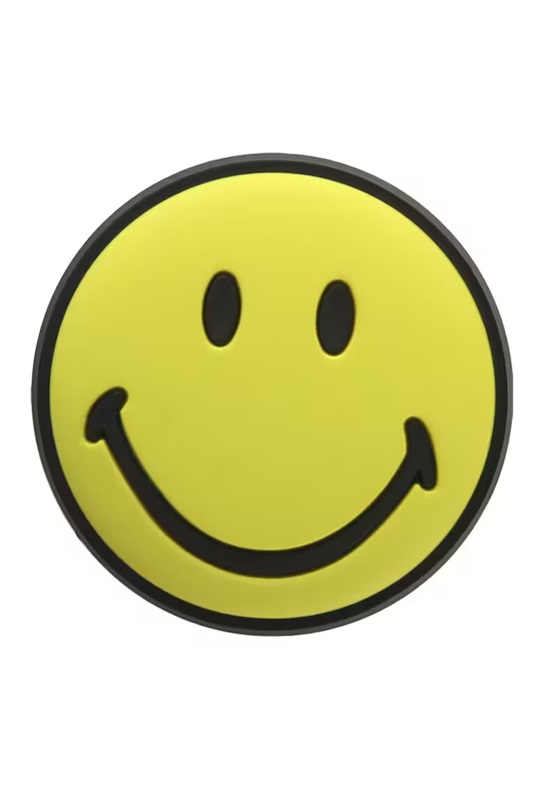 Crocs Talisman Smiley Face pentru saboti Jibbitz - Negru/Galben