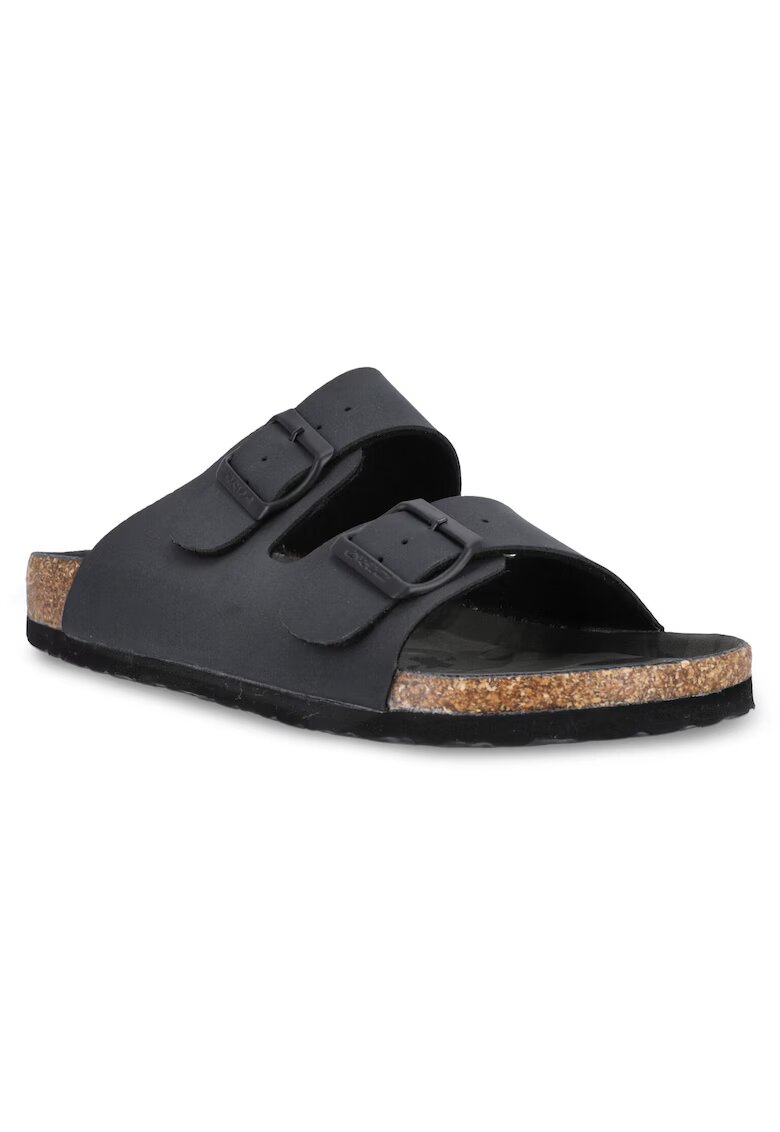 CRUZ Slapi barbati CR202493 - Piele ecologica - Negru - Negru