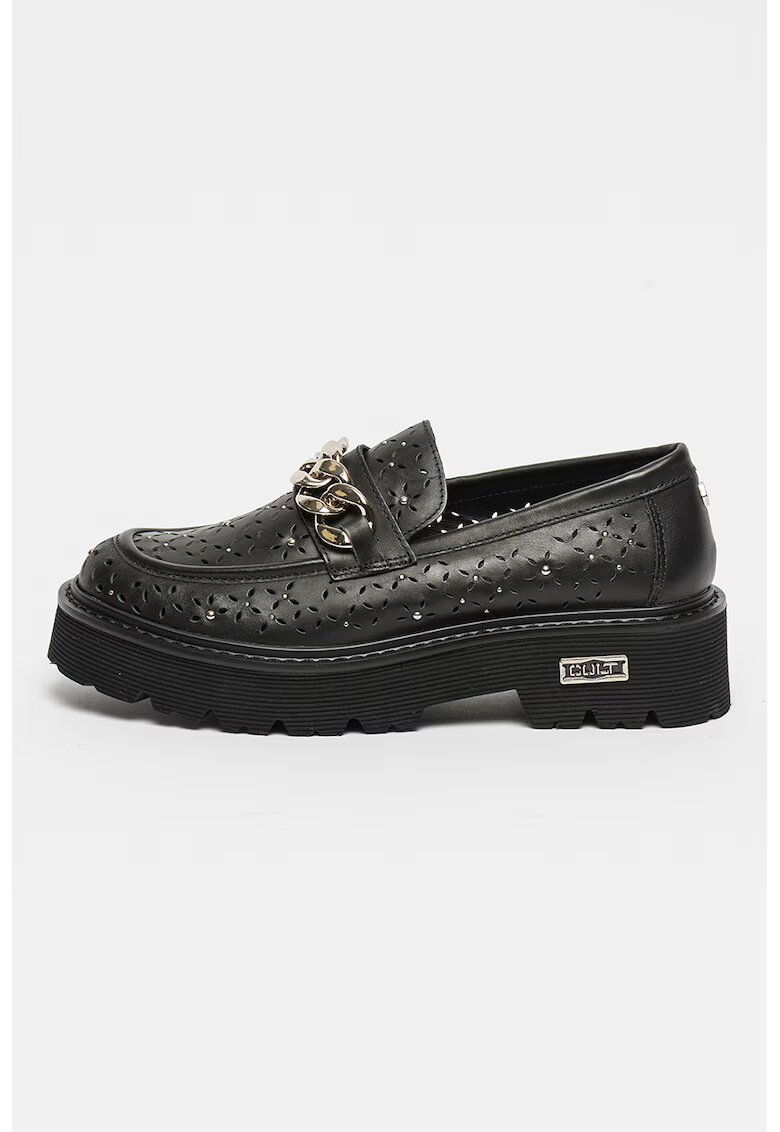 Cult Pantofi loafer din piele Slash - Negru