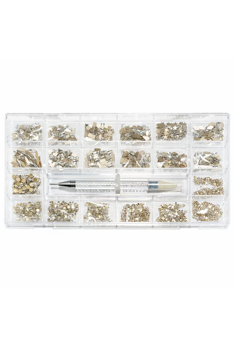 Cupio Cristale de unghii set 1000 bucati - dimensiune cutie 12.7x25cm - culoare cristal