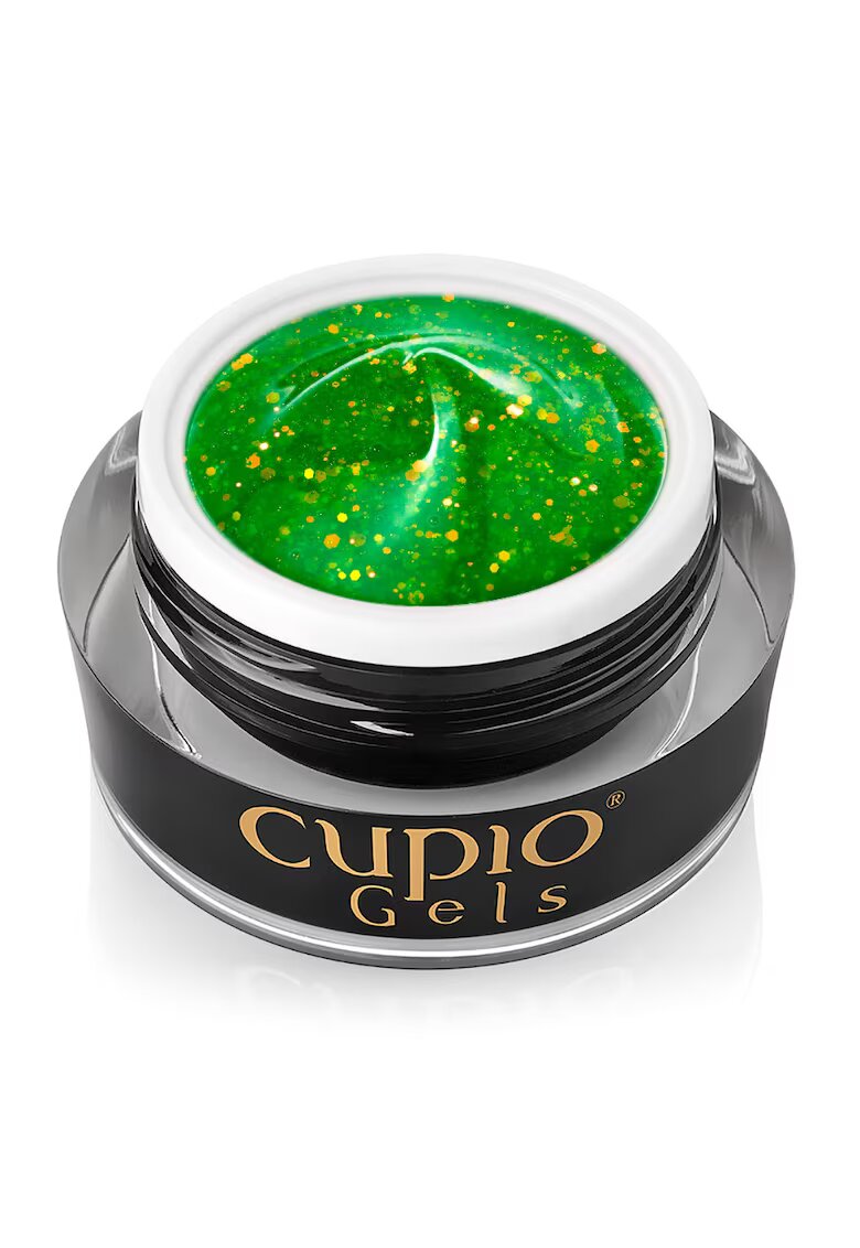 Cupio Gel UV de constructie Verde - 15ml - cu glitter neon